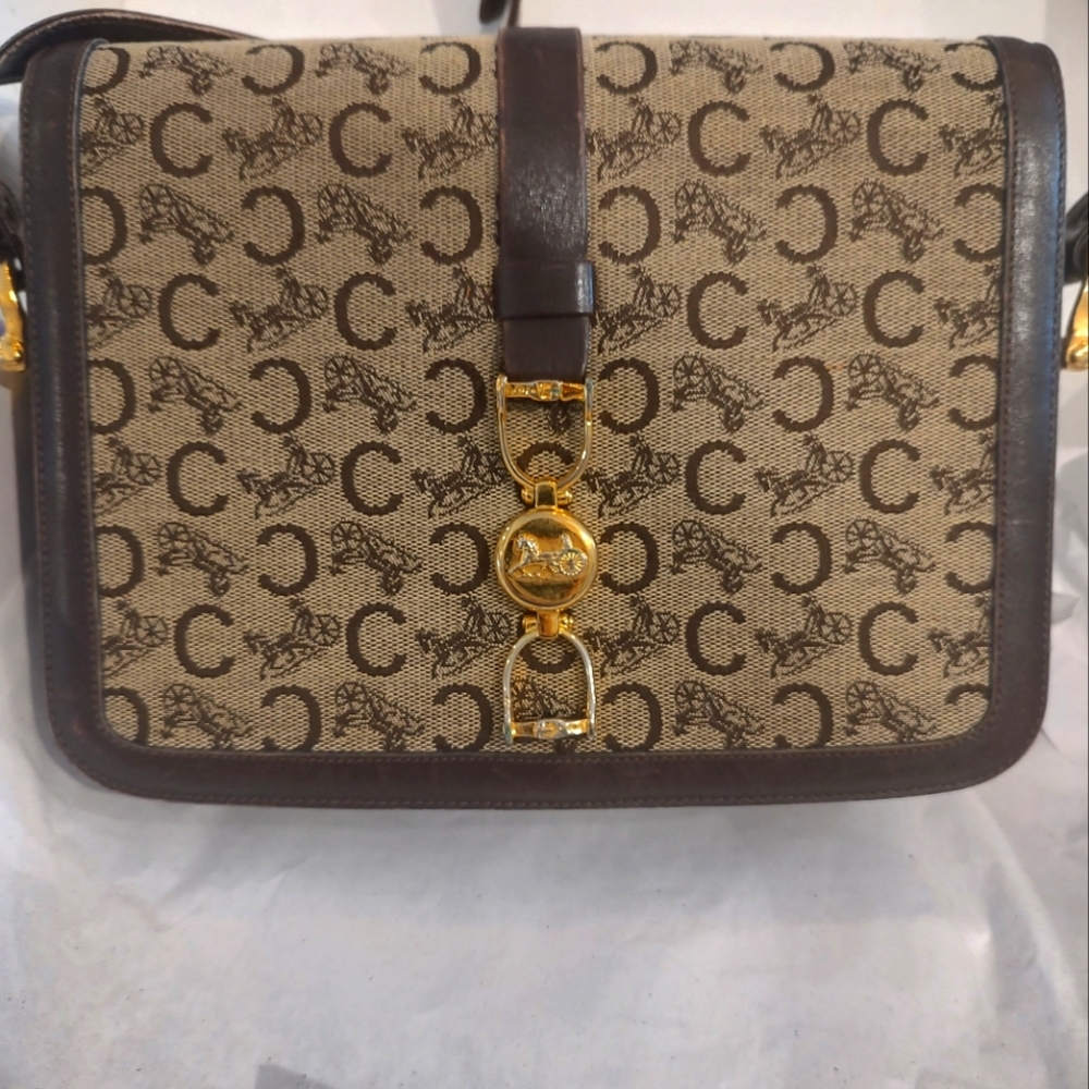 Celine  Vintage Monogram Carriage shoulder bag